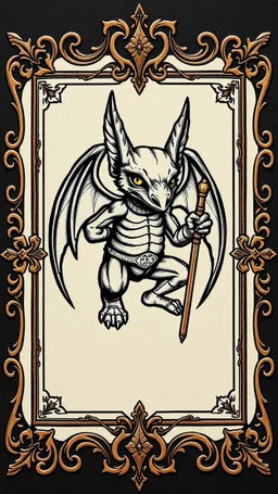 kobold card with ornate frame