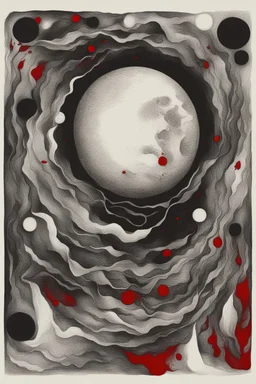 Abstract drawing of the moon and blood