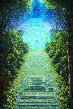 paths outside the labyrinth; surreal optical art