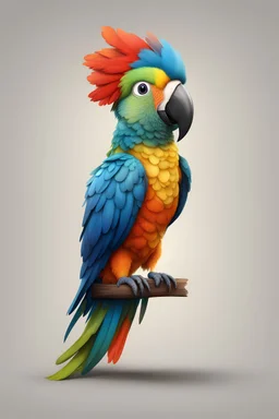 Anthropomorphic animal character of parrot