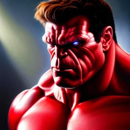 Ultra detailed fullbody Portrait in oil on canvas of Red Hulk,extremely detailed digital painting, extremely detailed face,crystal clear Big Glowing eyes, mystical colors ,perfectly centered image, perfect composition, rim light, beautiful lighting, 8k, stunning scene, raytracing, anatomically correct, in the style of robert e howard and Ken Kelley and Ohrai Noriyoshi and Simon Bisley and tomzj1