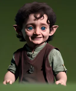 Frodo baggins toddler, full body, dramatic lighting, hyper realistic