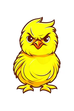 logo of cute small yellow chicken looks like german eagel