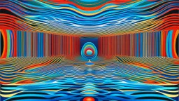 Superposiciones transparentes y degradados que generan "efecto de agua quieta pero tridimensional": ondulaciones que sugieren profundidad pero son completamente planas al análisis retiniano. Expansión y contracción rítmicas sin movimiento real. Estilo de Op Art acuático abstracto. Interés por la percepción subconsciente de fluidos.