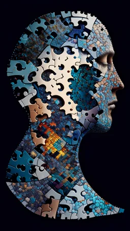 A mosaic of puzzle pieces coming together, symbolizing the intricate and interconnected nature of the experiences that shape us.