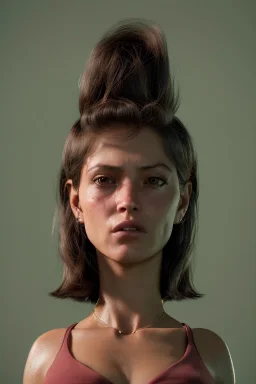 Ultra Realistic image, 25 years old brunette woman, Madrid, portrait, small stature, 1,54 cm tall, 50 kg weight, small chest, yakuza body tattoo, vibrant color, highly detailed, art stations, concept art, smooth, unreal engine 5, god rays, ray tracing, RTX, lumen lighting, ultra detail, volumetric lighting.