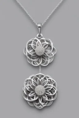 White gold necklace in the shape of a flower Astra Sia white background