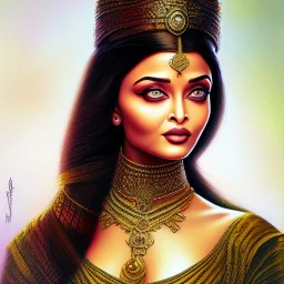 Crayon painting of aishwarya rai