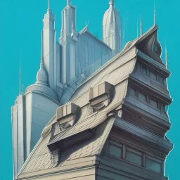 Modern and classic design rooftops om Vignola classicism Architecture building with futuristic glass building +detailed facades+highly detailed++ Book illustration by Gediminas Pranckevičius, Jean Baptiste Monge, Brian Kesinger, Anton fadeev, strong lines, high contrast vibrant colors, 16k resolution, trending on behance""