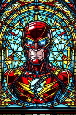 The Flash stained glass