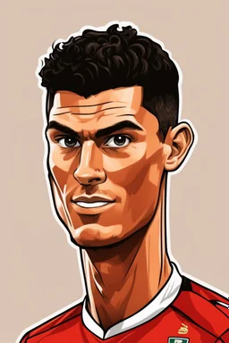 Cristiano Ronaldo Portuguese football player cartoon 2d