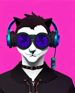 cat dj wearing sunglasses and headphones at a rave too cool for school