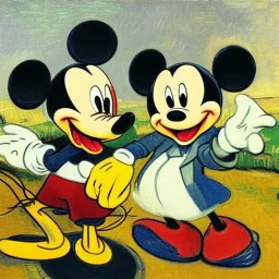 Mickey Mouse and Donald Duck by Van Gogh