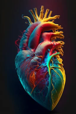 Human heart reaistic paint