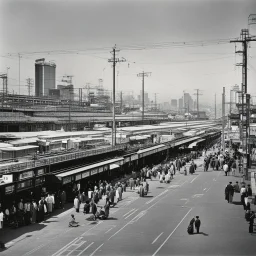 « Shinjuku Station, Tokyo, 1962 ». Estate of Y. Hiro Wakabayashi