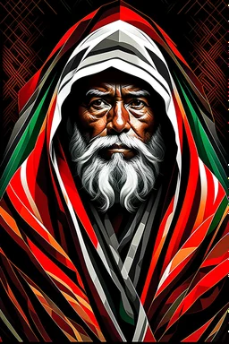 Digital art, high quality, digital masterpiece, natural illumination, Colorful, Comicbook style, epic film style, (upper body:1), (1 tan man with white beard dressed with a peruvian poncho and a peruvian chullo:3), (Red and Black peruvian poncho:1.5), (red peruvian poncho:1.5),(White beard:1.5), (looking at the right, on a horse:1.8)