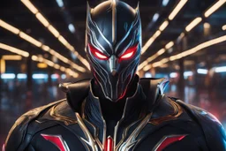 Jhin venom in 8k live action artstyle, mask, wapen, close picture, neon lights, intricate details, highly detailed, high details, detailed portrait, masterpiece,ultra detailed, ultra quality