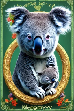 a circular sign with a koala in the middle