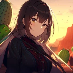 anime real life like cactus in the desert in arizona, grand canyon,anime