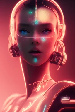 cyberpunk, head, women, portrai, tron