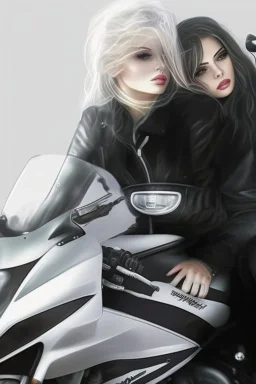 2 girl with motorcycle