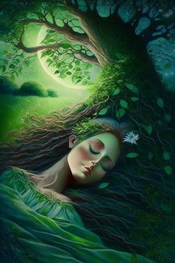 the green-eyed lady, mother nature herself bent down to kiss the earth, an ethereal youngster sleeping on an open field on the forehead and blessed him with her life, he grew roots and became a magnificent tree