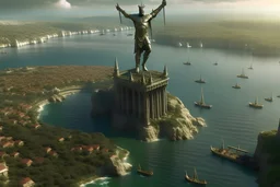 Create an aerial view of the Free City of Braavos