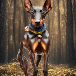 anthropomorphic doberman in standing pose photography