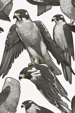 "Create a transparent digital art logo featuring the Peregrine Falcon. Showcase the falcon in flight, capturing its elegance. Ensure the design seamlessly blends with various backgrounds, making it versatile for multiple applications."