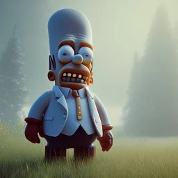 Full body, 3d render, homer simpson 1800's men style, 1800's hair style, 1800's men clothes style, hyper realistic, octane render, unreal engine 5, 8k, palace background, uhd