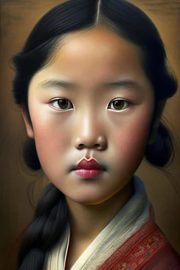 portrait of a chinese girl 11 years old