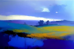 Shropshire landscape, style of Peter wileman