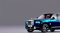 Black Luxury Rolls Royce Cullinan , Photorealistic, 4K, Ultra Detailed, Front Quarter View