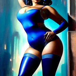 Drawing of beautiful face,'beautiful booty,Busty fit Sexy Vault Woman- Fallout 4 ',intense stare, ancient blue skintight suit, balanciaga fashion clothe painting by gaston bussiere, greg rutkowski, yoji shinkawa, yoshitaka amano, tsutomu nihei, donato giancola, tim hildebrandt,KyuYong Eom,Ren Wei Pan Oil on canvas, cinematic composition, extreme detail,fit full head inside picture,16k