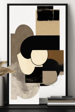 Modern Neutral Abstract Printable Wall Art. Black & Beige Wabi Sabi Abstract Prints, Minimalist Zen Gallery Wall, Japandi Wall Art