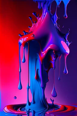 Melting blue purple red