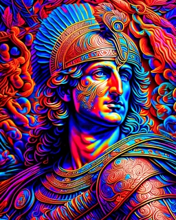 Alexander the Great finely intricate hyper-detailed ink art complementary colors full body 8k artwork