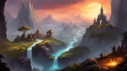 an heroic fantasy landscape from dungeon world