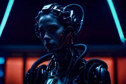 cyber-borg human, Lush void, imperfection, natural lighting, cinematic, Fuji Film, Anamorphic lens, 2040s, deep depth of field, Solarpunk