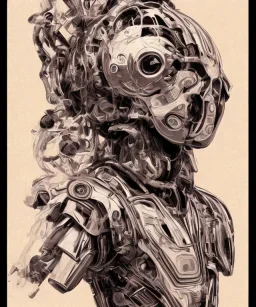 artificial intelligence. ink, poster, acrylic