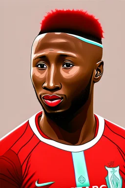 Naby Keita Guinean football player cartoon 2d