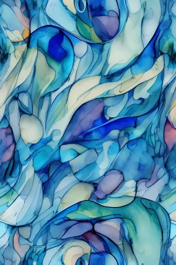BLUE water color seamless pattern