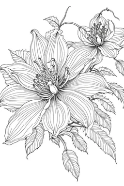 coloring book image of clematis