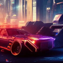 cyberpunk,landscape ,cars , GUITARS, cinamatic, highly detailed, close up, 4k , deep colours, gold , fire , red, purple,dark ,etheral , utopia , apocalypse, flying Cadillac, from outer space