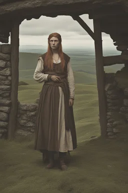 [medieval viking farmer woman] Who was I? Where was I?… The landscape was totally unknown to me, even my body was unfamiliar. What forces brought me here? I searched my mind for memories… There was something there, but it was too clouded… A name… I scanned the horizon. A distant structure rose out of the mists. As evening approached I came upon an enigmatic oasis with a fountain.