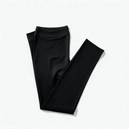 Folded sport legging, top view, flat lay, realistic, active wear, black legging, high waistband, seamless