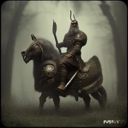 an old viking sitting on a zombie horse, scary, steam punk, realistic, made in octane, cinematic, ultra-realistic, extremely detailed octane rendering, 8K, VRAY Super Real ar 2:3, dof photorealistic futuristic 50mm lens hard lighting dark gray tintype photograph, realistic lighting, sepia color