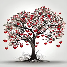 Tree with love branches ,vector illustrator