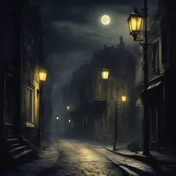 In Moonlight's embrace, Dark Night Street emerges. Yellow streetlights flicker, casting eerie shadows on crumbling facades. Whispers of forgotten tales fill the air. Venture cautiously; the moonlit curse may entwine your fate with the haunted secrets lurking in the spectral glow.
