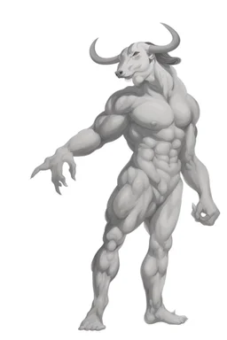 Centaur, a muscular man with a bull's head